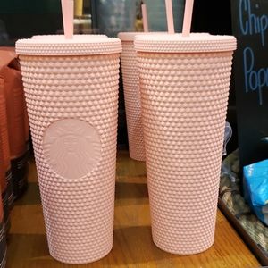 Pink Matte Bling Bling Starbucks Cup